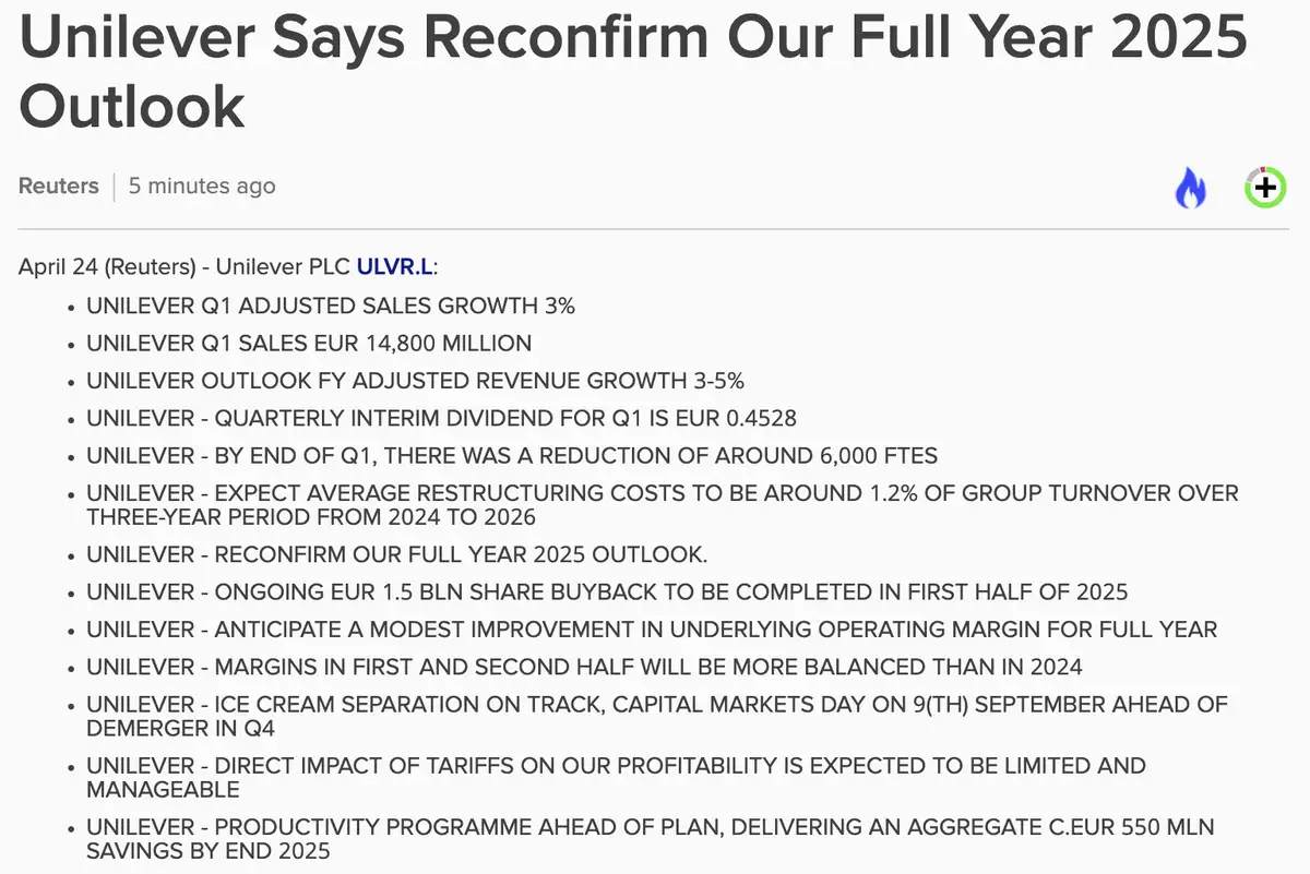 Unilever Q1-cijfers