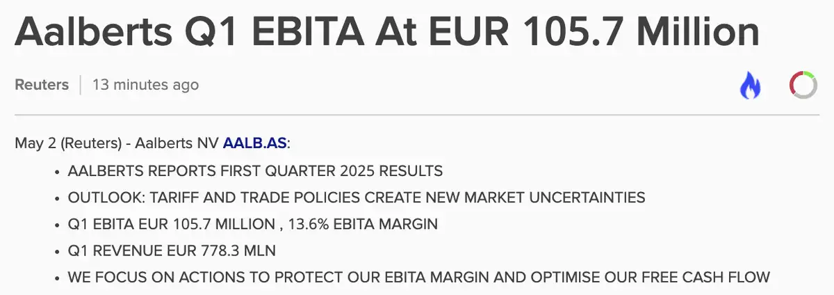 Aalberts Q1-cijfers