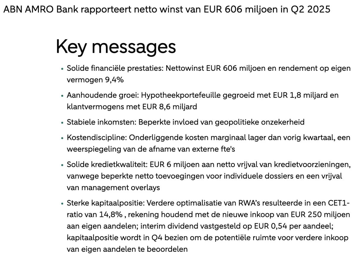 ABN Amro Q2-cijfers