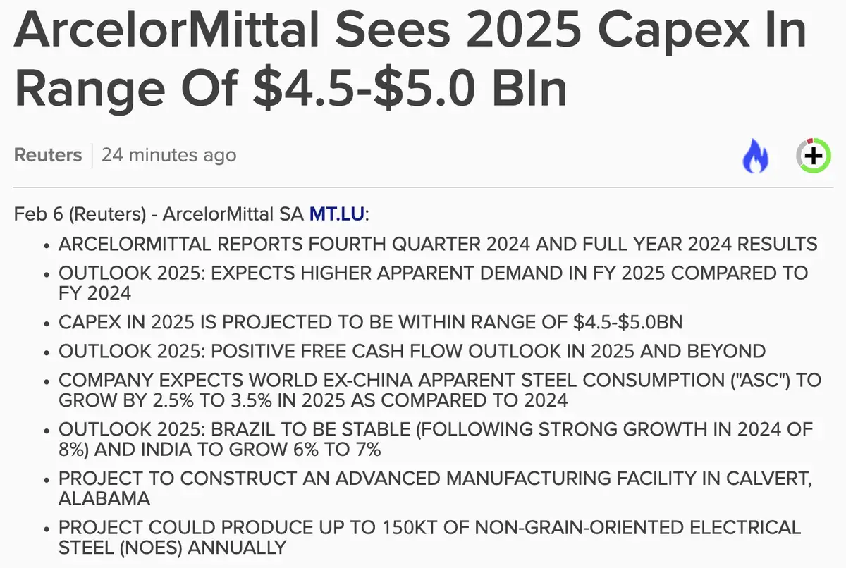 Q4-cijfers ArcelorMittal