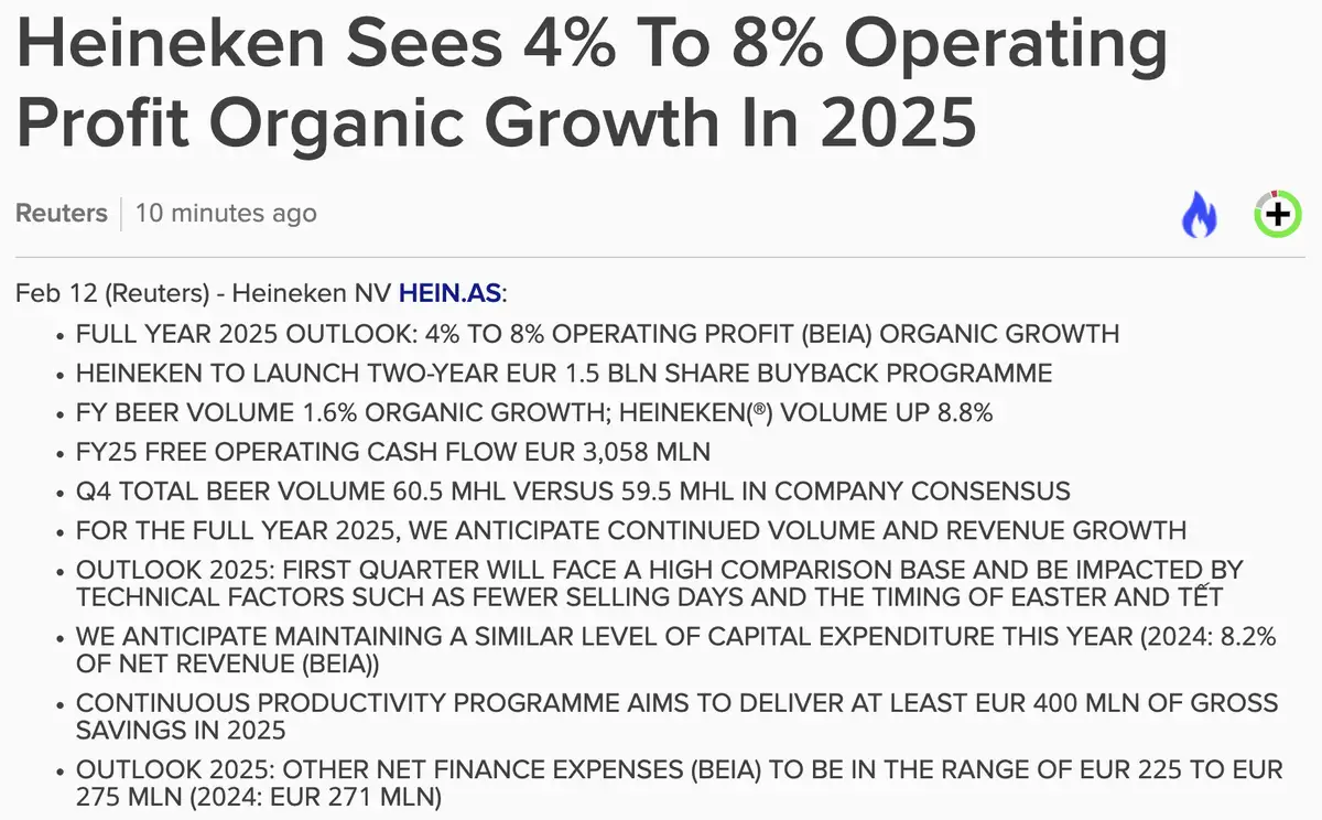 Q4-cijfers Heineken