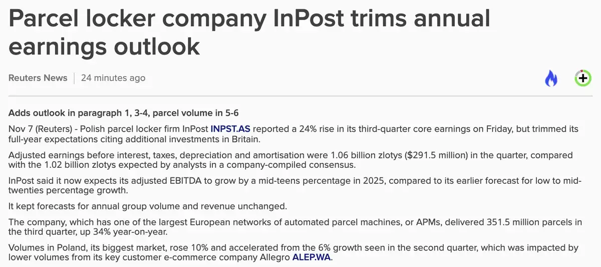 InPost Q3's