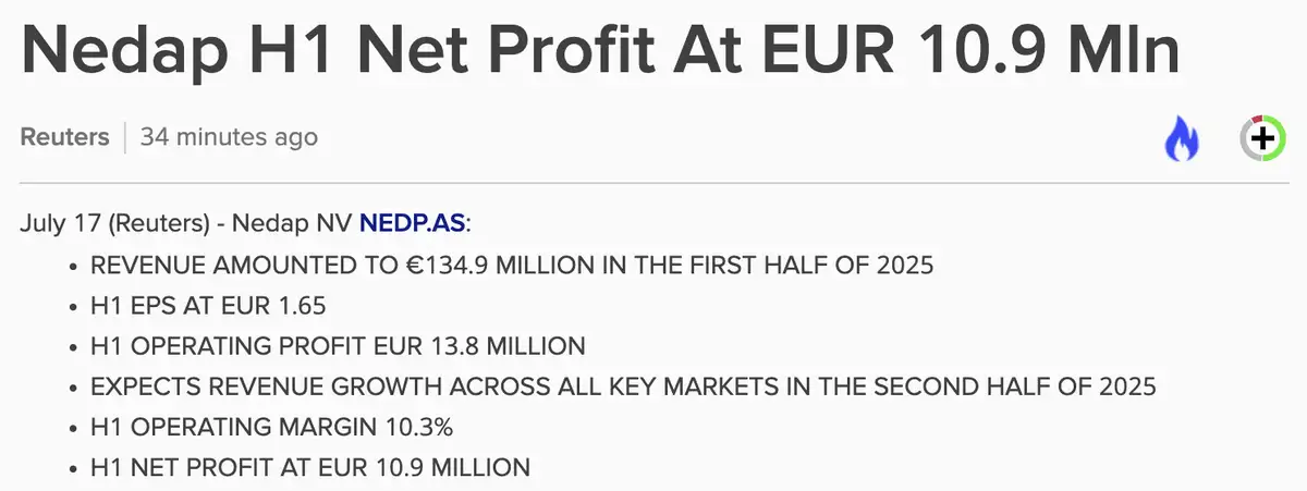 Q2-cijfers Nedap