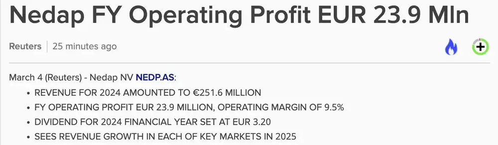 Nedap Q4-cijfers