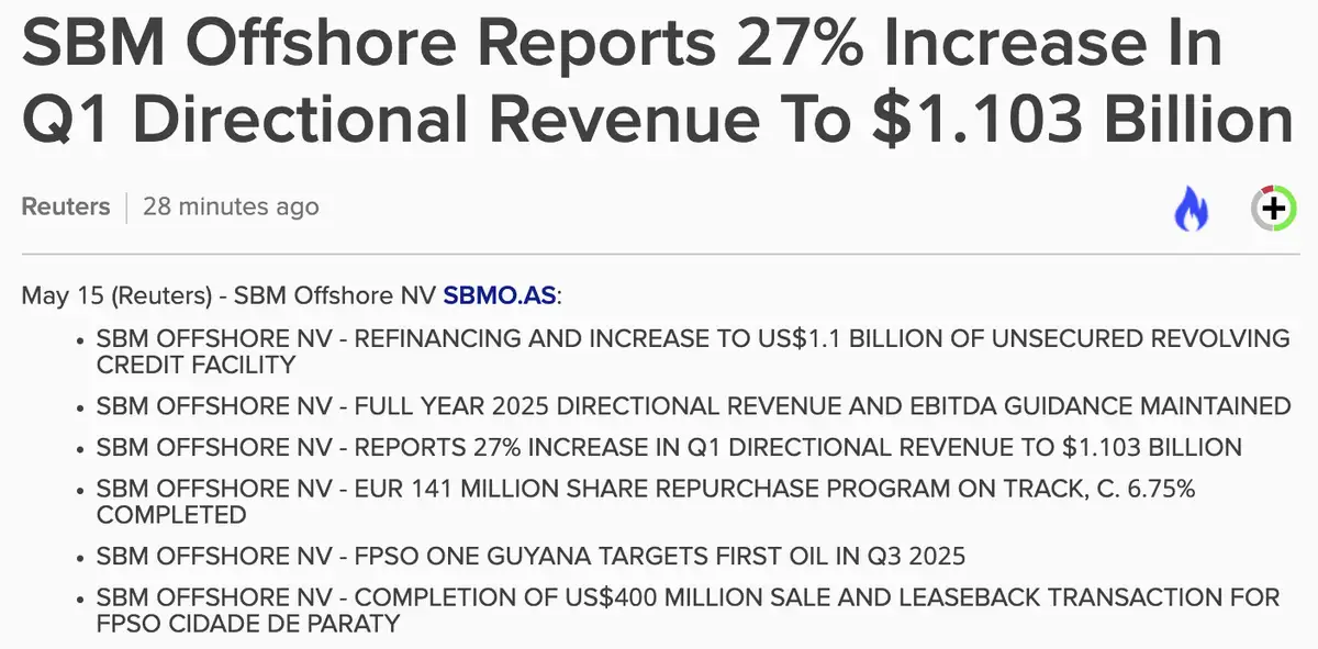 SBM Offshore Q1-cijfers